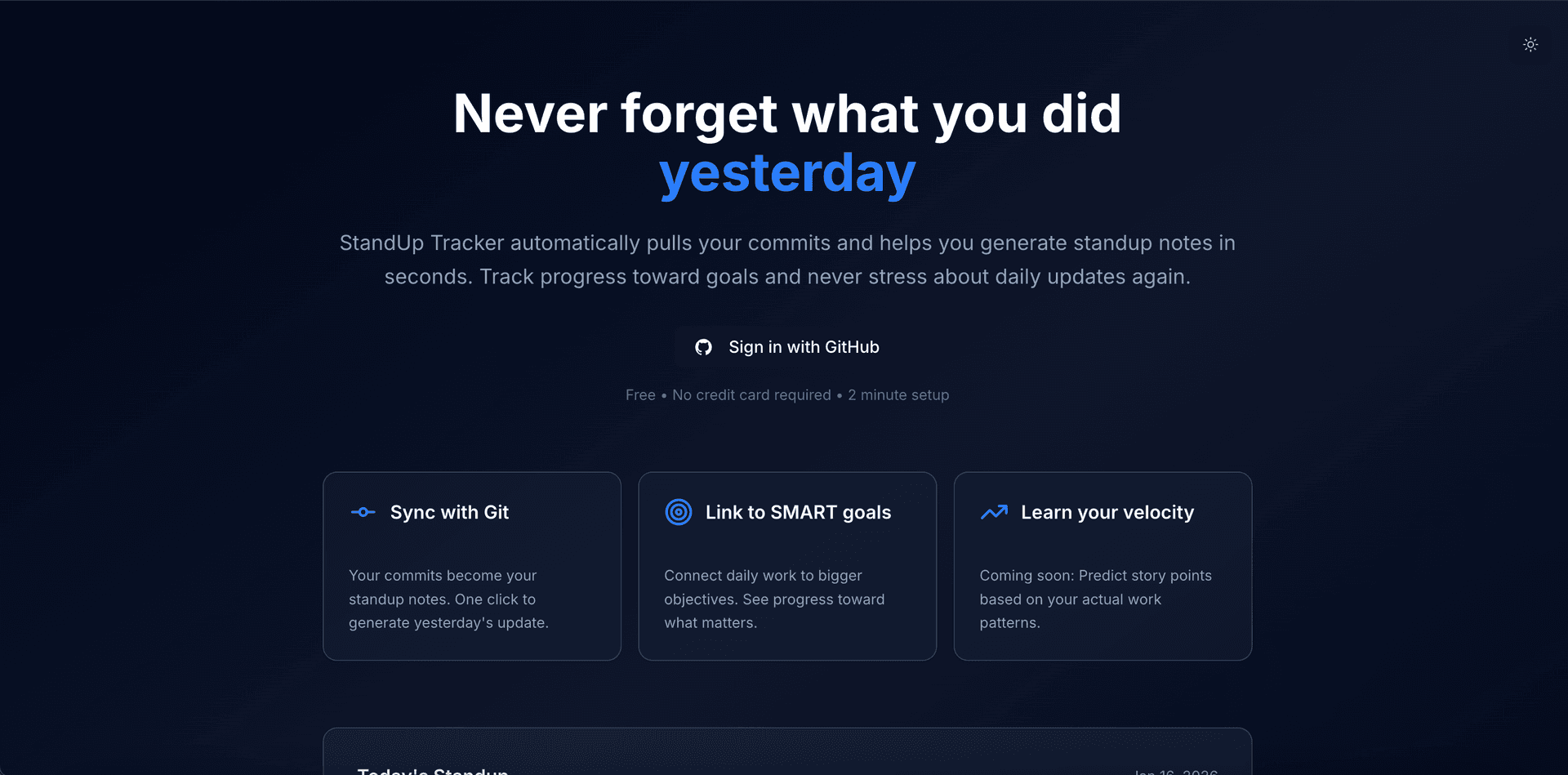 StandUp Tracker screenshot